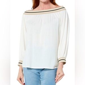 NWT-DG2-Off-Shoulder Cream Blouse